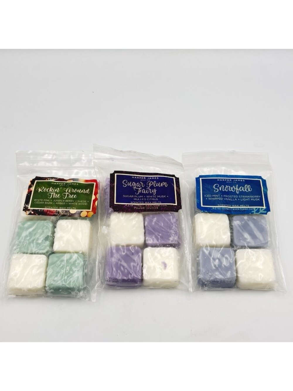 Harper James Vendor Wax Melts Three 4.2 oz Packs Winter Christmas Scents Cubes - Picture 1 of 14